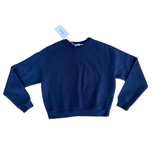 Frame - Crew Sweatshirt in Navy Blue - Picture 1 of 5
